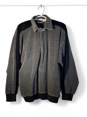 Vintage Damon Men's Long Sleeve Grey & Black Pullover Jacket